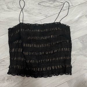 Black sheer with Nude Top